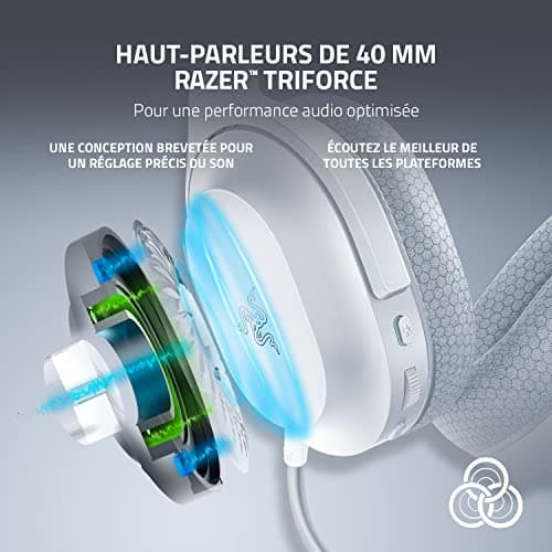 Razer Barracuda X - Multiplatform Wireless Gaming Headset (SmartSwitch Dual Wireless, Ergonomic Design, Triforce 40mm, Cardioid Microphone, 50H Battery, USB-C) Mercury White - Image 6