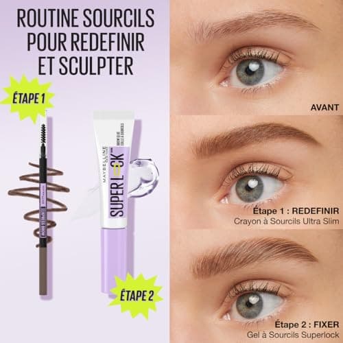 Maybelline New York - Clear Eyebrow Fixing Gel - With Sculpting Brush - Extreme Hold 24H - No Residue - No Cardboard Effect - Non Sticky Finish - Superlock Brow Glue - Image 7