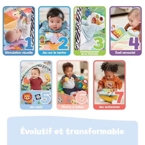 VTech - Maxi 7-in-1 Sensory Play Mat, Ball Pool, Activity and Development Toy, Luminous Xylophone, Rattles, Newborn Gift - Image 4