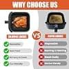 2 Pieces Extra High Silicone Air Fryer Mould for NINJA Air Fryer Oil Free Ninja Double Stack 7.6L SL300EU, Reusable Ninja Airfryer Accessories Dish Silicone for SL300EU - Image 7