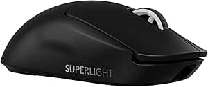 Logitech G Logitech G PRO X SUPERLIGHT 2 wireless gaming mouse, 60g pro-grade mouse with 5 programmable buttons, 44k DPI sensor, 8kHz report rate, USB-C charging for PC/Mac - Black