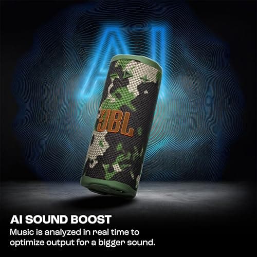 JBL Grip, Compact Bluetooth Speaker, AI Sound Boost, Waterproof, Dustproof IP68, Mood Lighting, 14 Hours Battery Life, Auracast Multi-Speaker Connection, Portable JBL App, Camouflage - Image 4