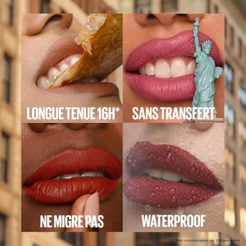 Maybelline New York - Coffret Exclusif de 6 Rouges à Lèvres Liquides Longue Tenue - Superstay Matte Ink - Teintes: Lover (15)/Seductress (65)/Artist (120)/Dancer (118)/Pioneer (20)/Voyager (50) - Image 8