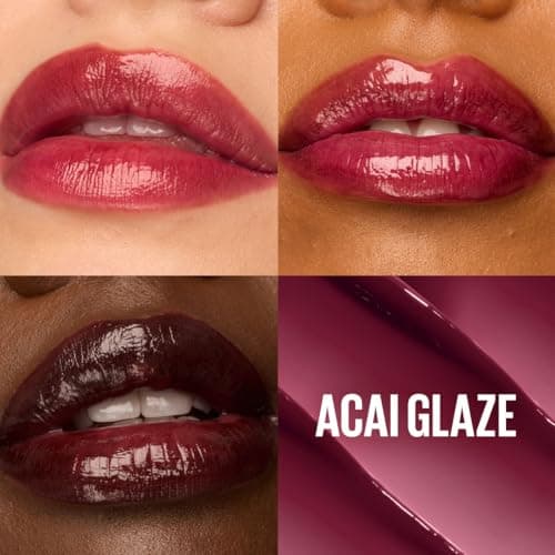 Maybelline New York - Baume Huile Hydratant - Lèvres Lissées et Brillantes - Effet Laqué - Enrichi en Acide Hyaluronique et Extrait de Cerises - Lifter Glaze - Teinte : 008 Acai Glaze - Image 8