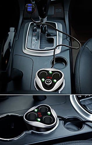 3 Cigarette Lighter Socket Adapter + 3 USB Ports Car Charger, 120 W 12/24 V with LED Voltage Display Separate On/Off Switch for GPS Mobile Phone & Car Camera (Black) 1 - Image 8