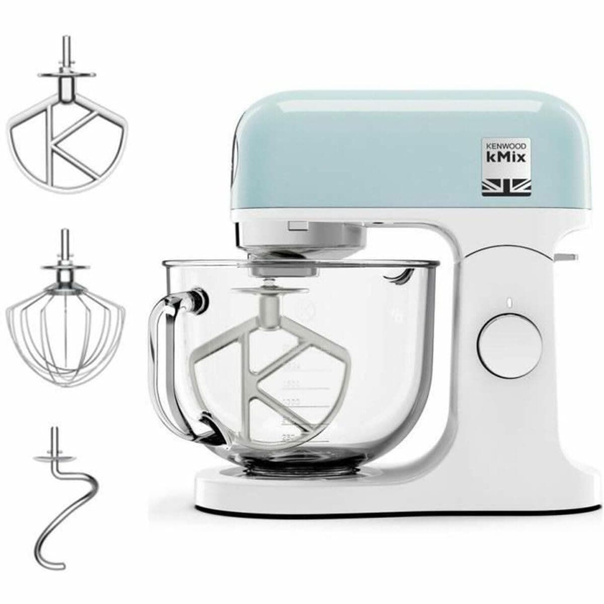 Kenwood KMX745APB kMix Pastry Mixer with 5L Glass Bowl, Stainless Steel K Whisk and Kneading Accessory, Ideal for Baking - Image 1