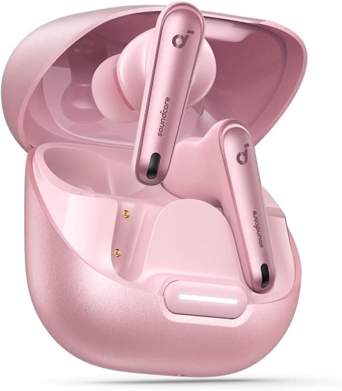 Anker Soundcore by Anker Liberty 4 NC Wireless Earphones with Noise Reduction, 98.5% Noise Reduction, Adaptive Noise Reduction for Ears and the Environment (Pink) (Refurbished)