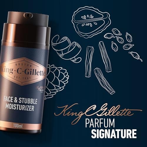 Gillette King C Men's Moisturizing Cream For Face And Short Beard, Softens Skin, Infused With Signature Fragrance With Notes Of Bergamot, Vitamin B Complex, 100ml - Image 5