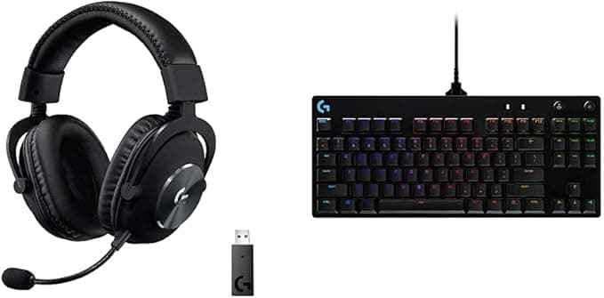 Logitech G PRO X Wireless Lightspeed Gaming Headset – Black – EMEA + G PRO Mechanical Gaming Keyboard – Black – FRA
