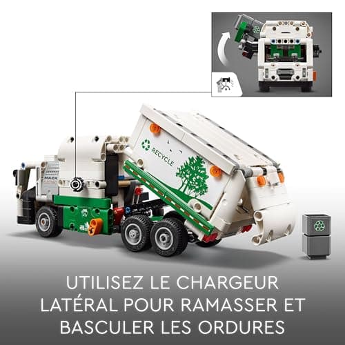LEGO Technic Mack LR Electric Camion Poubelle, Jouet de Camion Électrique, Véhicule de Recyclage, Cadeau pour Garçons et Filles Dès 8 Ans, avec Accessoires 42167 - Image 5