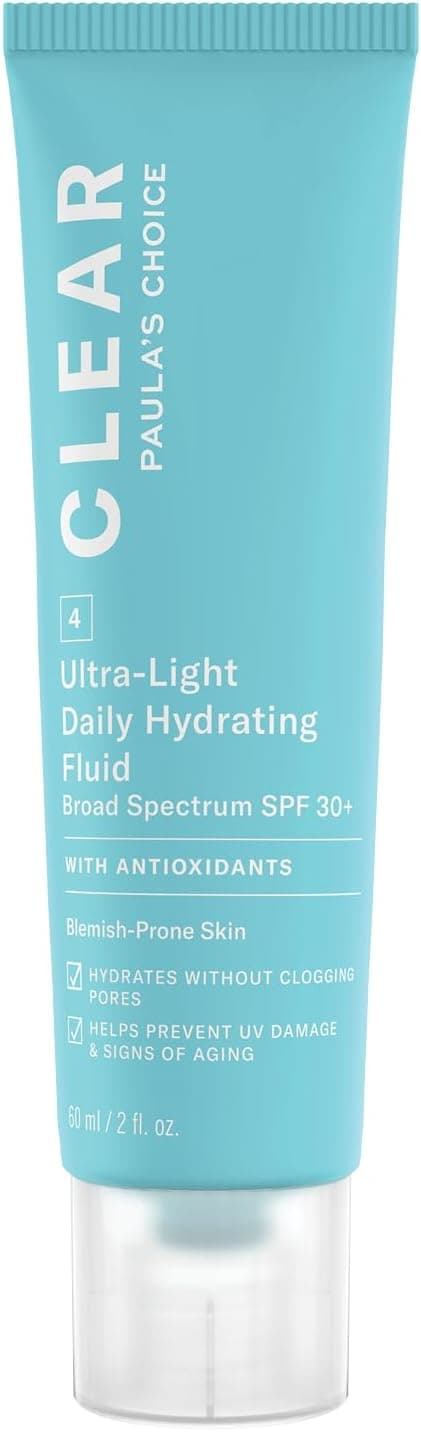 Paula's Choice CLEAR Day Cream SPF 30 - Fluid Face Sunscreen - Fights Blackheads and Pores - Sun Protection Face with Vitamin E - Combination to Oily Skin - 60 ml - Image 1