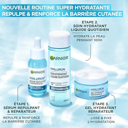GARNIER Skin Active - Crème Gel Visage Hyaluron Barrier Repair - Repulpe & Apaise - 48H - Glycérine, Acide Hyaluronique & Aloe Vera - Vegan & Cruelty Free - Tous Types de Peaux - Homme & Femme - 50ml - Image 7