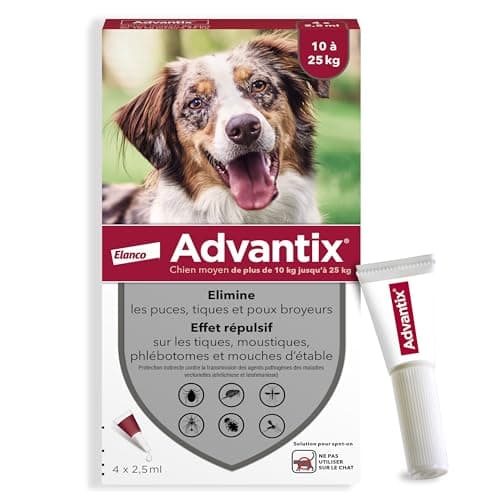 Advantix Medium dog between 10 and 25 kg - Dog pipettes against 6 parasites - Treatment and protection for your pet for 4 weeks - 4 x 2 ml - Image 3