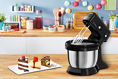 Moulinex Oh My Cake Electric Pastry Processor, 300 W, 5 Speed, Pulse Function, 2 Whisks and 2 Mixers Dishwasher-Safe, Stainless Steel Bowl 4 L, Ultra Compact Food Processor QA110810 - Image 7
