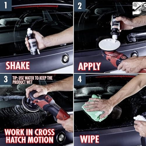 SONAX PROFILINE Glass Polish (250 ml) polish sans silicone pour éliminer micro rayures et taches sur vitres automobiles | Réf: 02731410 - Image 5