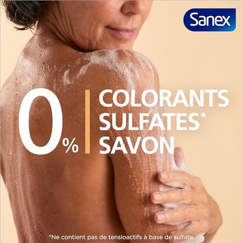 SANEX - Gel douche Nourrissant Zero% pour peaux sèches - Offre jusqu'à 8h d'Hydratation - le flacon de 725 ml - Image 6