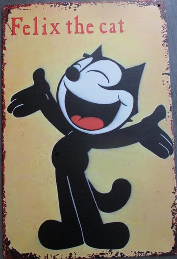 Plaque Métal Vintage Felix le Chat Déco Cartoon Rétro 30x20 cm - Image 1