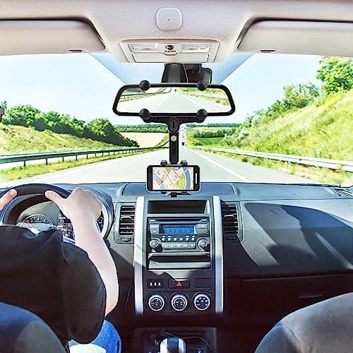Car Phone Holder, 360° Rotation Fixed Car Phone with One Button Release for Car, Mobile Phone, Dashboard & Windshield - Image 8