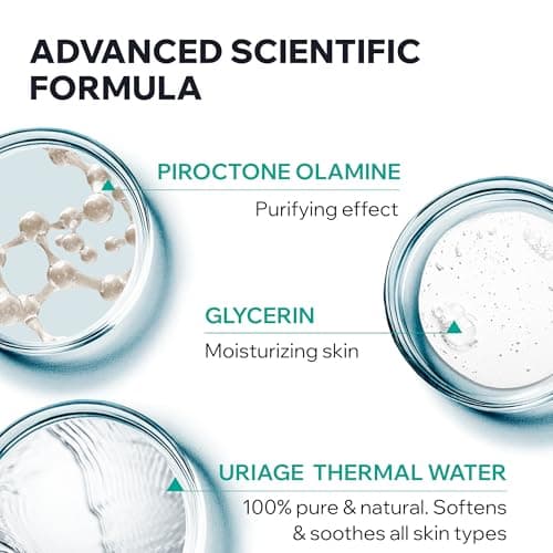 Uriage Hyseac Gel Nettoyant Anti-Imperfections Visage et Dos - Nettoie en Douceur & Purifie - Élimine l'Excès de Sébum - Pour Peaux Grasses à Tendance Acnéique - Sans Savon - pH Physiologique - 500 ml - Image 6