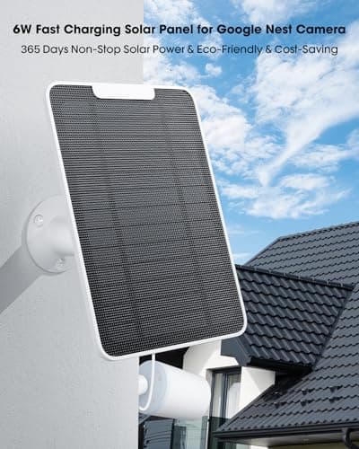 4 x 6W Solar Charger Compatible with Google Nest Cam Outdoor Indoor (Battery Version), Solar Powered, IP65 - Image 3