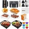 Silicone Air Fryer Mould for Ninja, Air Fryer Accessories for Ninja Double Stack XL Fryer SL400EU, Dual Zone AF400EU AF451 AF500EU Accessories Air Fryer Ninja 9.5-10.4L, Air Fryer Mould, Grill etc - Image 2