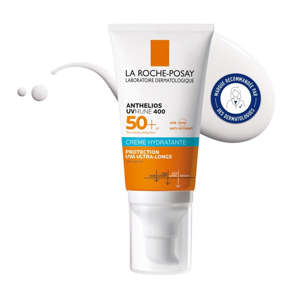 La Roche-Posay - Anthelios UVMune 400 - Crème Solaire SPF 50 - Enrichi en Glycérine - Protection Solaire Contre les UVA/UVB - Soin Visage avec Texture Hydratante Sans Trace Blanche - Sans Parfum - Image 7