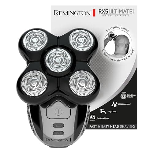 Remington Electric Shaver [Special Shaved/Bald Head] RX5 Ultimate (Ultra Fast & Easy, 5 Flexible Rotating Heads, Accurate Result, Cordless Use 50 Mins, Wet&Dry) XR1501 Trimmer - Image 3