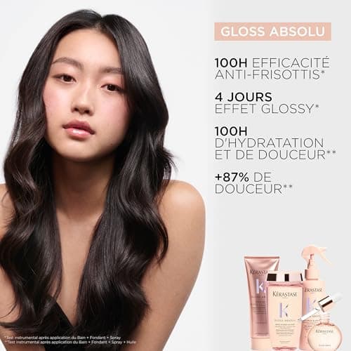 KÉRASTASE Gloss Absolu -Bain Hydra-Glaze -Shampoing Cheveux Ternes - Brillance -Shampoing Hydra-Illuminant - Acide Hyaluronique, Acide Glycolique & Rose Sauvage - Cheveux Longs & Sujets aux Frisottis - Image 6