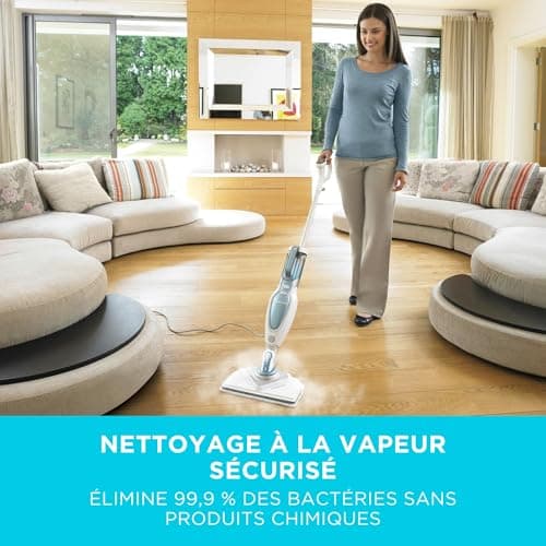 BLACK+DECKER Balai Vapeur 1600W avec AutoSelect et Tête Delta, ‎FSM1630-QS - Image 3