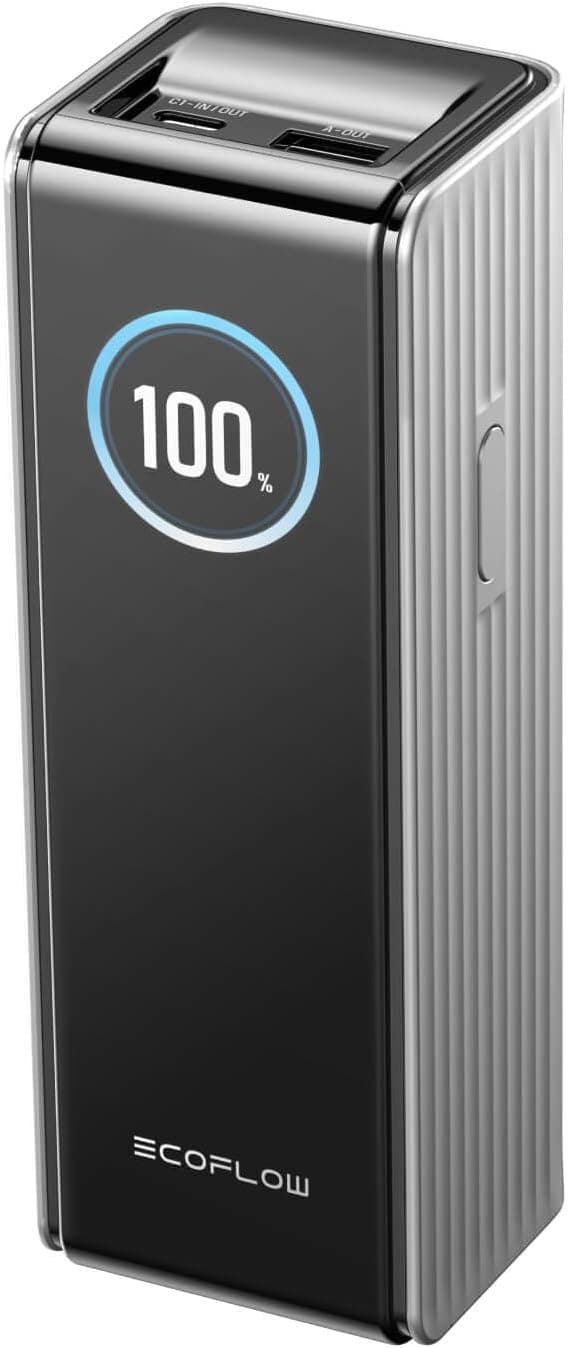 Samsung Chargeur portable pour batterie externe EcoFlow RAPID 25 000 mAh, 170 W avec deux ports USB-C de 140 W pour charger plusieurs appareils, compatible avec iPhone, Samsung, MacBook et plus encore-Argent