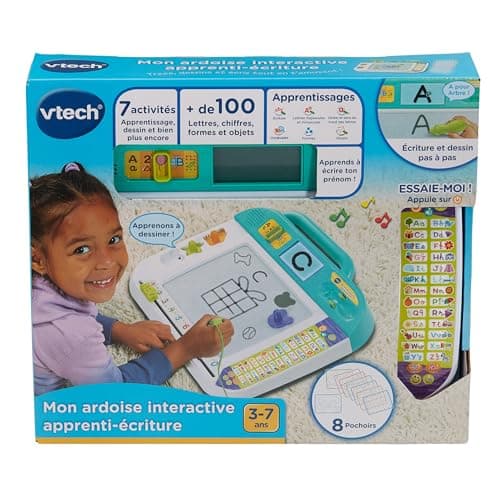 VTech - My Interactive Apprentice and Writing Slate - Children's Drawing Tablet - Magic Slate with Stylus, Stencils and Stamps - Educational Toy - Gift for Children from 3 Years Old - Content in - Image 4