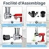 Attachment Slicer and Shredder Grater for KitchenAid Mixer on Stand - Cheese Grater, Vegetable Chopper, Fruit/Salad Cutter - Vegetable Cutter Accessory with 5 Blades per MMOBIEL - Image 6