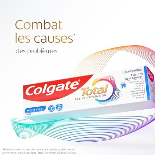 COLGATE - Total Prévention Dentifrice 24h Active Blancheur Naturelle - Aide à prévenir les problèmes bucco-dentaires - Réduit les taches de surface - 3x75ml - Image 7