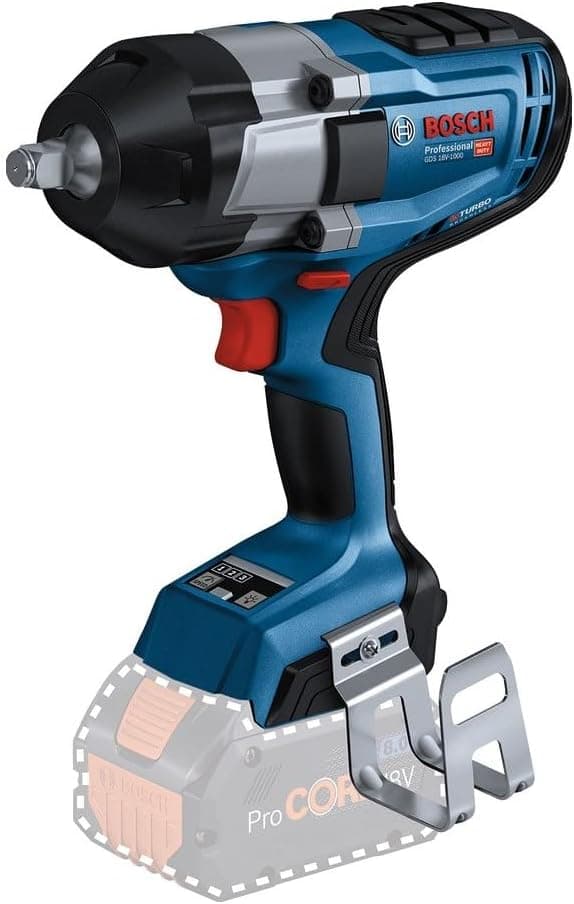 Bosch Professional 18V System cordless bolter BITURBO GDS 18V-1000 (with hanging clip)
