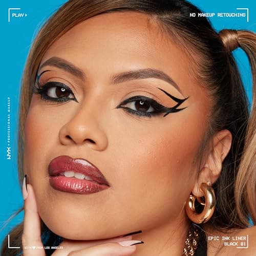 NYX Professional Makeup - Eyeliner Feutre - Waterproof - Tracé Précis - Couleur Intense Tenue Longue Durée - Embout Ultra-Précis - Formule Vegan - Epic Ink Liner - Teinte : Black (01) - Image 6