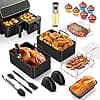 Air Fryer Accessories, Vernatti Air Fryer Ninja Foodi Mould AF400EU/AF300EU/AF500EU, 18pcs with Dish Silicone Air Fryer, Racks, Kitchen Oil Spray, Muffin Mould, Bread Pan, Oil Blotting Paper etc - Image 2