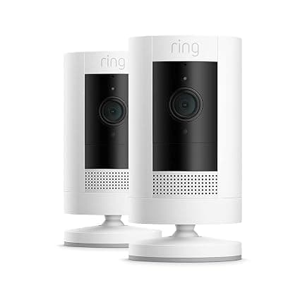Ring Wireless Outdoor Camera (Stick Up Cam) | Outdoor WiFi HD Battery Powered Surveillance Camera, Two-Way Audio, Works with Alexa | Free Ring Protect 30-Day Trial | 2 Cameras - Image 1