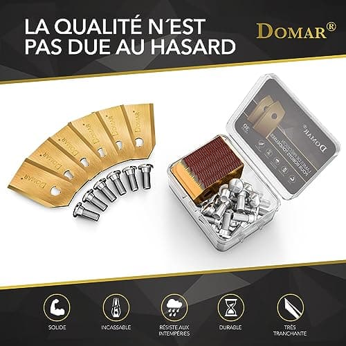 Domar - Long lasting robotic mower blades, screws included I Improved blades compatible with Husqvarna Automower, Gardena, Yard Force Robot Lawnmowers | 30 Spare Blades - Image 5
