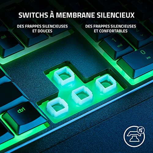 Razer Ornata V3 X - Low Profile Gamer Keyboard (Switches with Silent Membrane Switches, Ergonomic Wrist Rest, RGB Chroma, UV Varnished ABS Keys) AZERTY Keyboard | Black - Image 8
