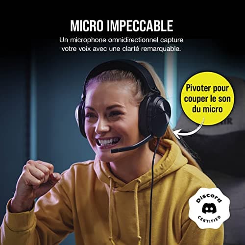 Corsair HS55 Surround Lightweight Multiplatform Wired Gaming Headset - Dolby 7.1 Surround Sound - iCUE Compatible - PC, Mac, PS5, PS4, Xbox, Nintendo Switch, Mobile - Carbon - Image 4