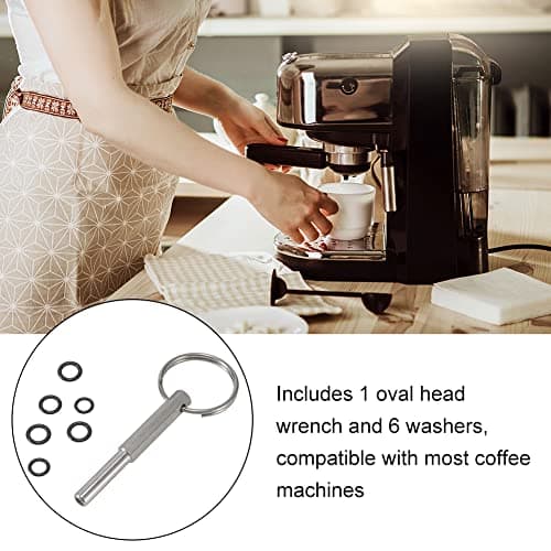 Oval Head Coffee Machine Wrench with Key Ring and 6 Rubber Rings, Oval Screwdriver Drive Bit Coffee Machine Repair Tools Compatible with Nespresso Jura Krups AEG - Image 6