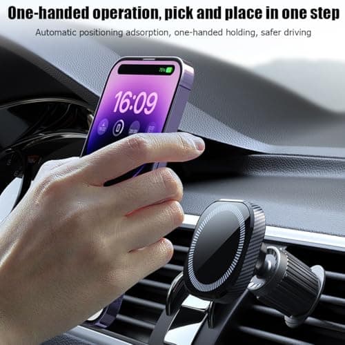 Magnetic Car Phone Holder, Magnetic Car Phone Holder, Mobile Phone Holder Dashboard, 360° Rotation Magnetic Car Phone Holder (Curved Arm Model) - Image 4