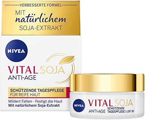 NIVEA VITAL Soja Protection de jour SPF 30 (50 ml), formule raffermissante à l'extrait de soja naturel, hydratant avec haute protection pour les rides atténuées - Image 2