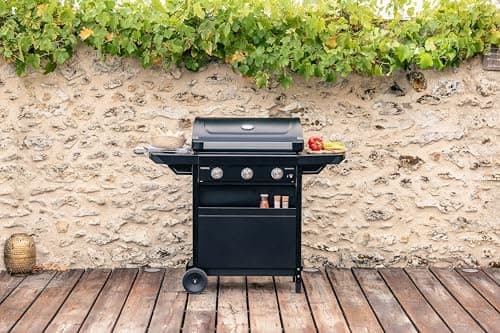 Campingaz Compact 3 Litre Gas Barbecue - Compact Gas Barbecue Trolley with 3 Burner Aluminised Steel Lid with Thermometer, Grease Tray and 2 Folding Side Shelves - Image 5
