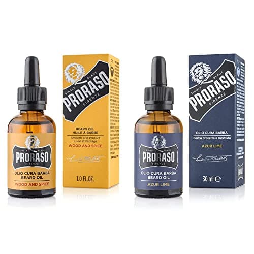 Proraso Huile Barbe, Soin Visage Homme Parfum Bois & Épice, Huile pour Barbe Adoucissante & Protectrice Enrichie en Huiles de Macadamia & Avocat, 30 ml & Huile Barbe Azur Lime, 30 ml - Image 2