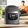 Moulinex Multicook & Fry, multicooker and integrated air fryer, 12 programs, Cooking on 2 levels, Delayed start, Capacity 6L, Grey Hippo, MZ730BF0 - Image 7