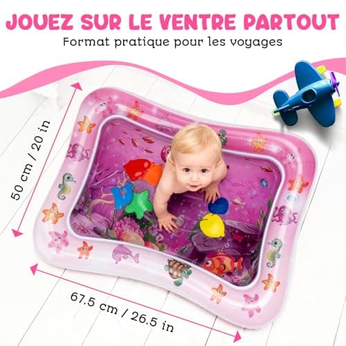 Baby Water Mat – Activity and Play Mat – Inflatable Baby Sensory Mat – Baby Play – Baby Sensory Water Mat – Baby Water Toy – 100% BPA-Free & Non-Toxic – Pink Avec Maman - Image 8