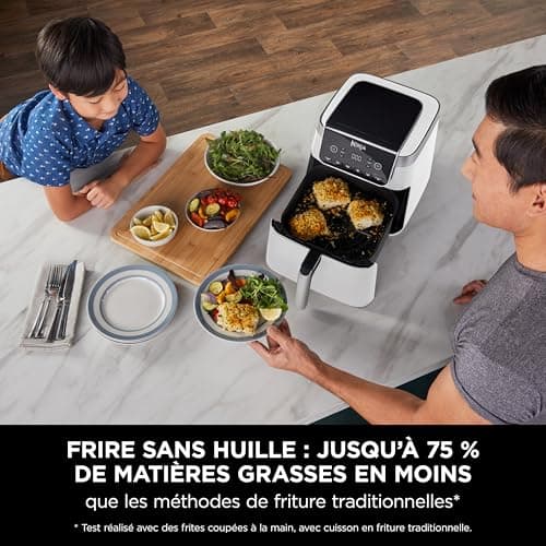 Ninja Air Fryer MAX PRO, 6.2L, Oil Free, Large Drawer, Roasting, Baking, Frying, Family, Digital, Dishwasher-Safe, Basket and Hob, White AF180EUWH - Image 7