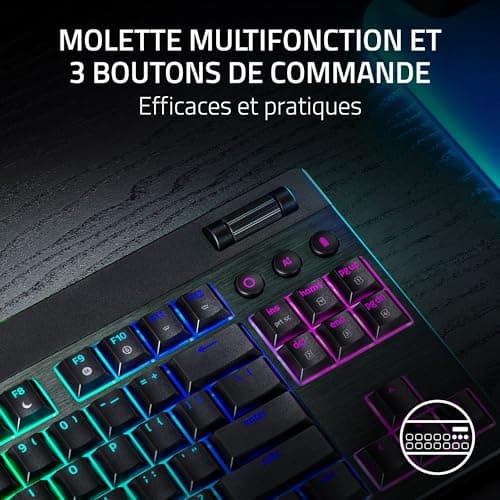 Razer BlackWidow V4 Tenkeyless HyperSpeed Low Profile - Hot-Swappable Wireless Gaming Keyboard - HyperSpeed & BT - Multifunction Wheel and 3 Buttons - Orange Switch | AZERTY Keyboard FR - Image 5