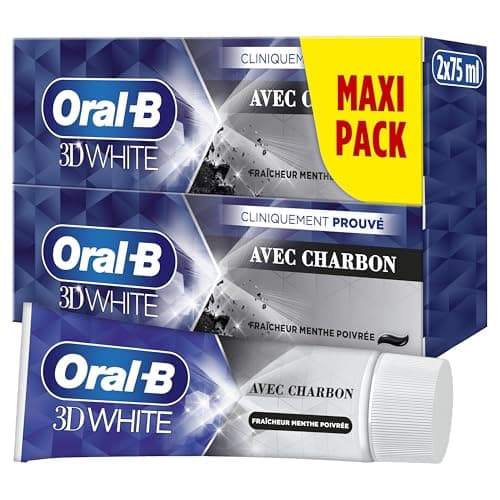 Oral-B 3D White Charcoal Toothpaste for Whitening Effect from the First Teeth Brushing, Pack of 2 x 75 ml - Image 3